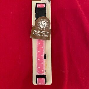 Dog Collar: NWT Medium-size Polka Dot Pink Snap Buckle